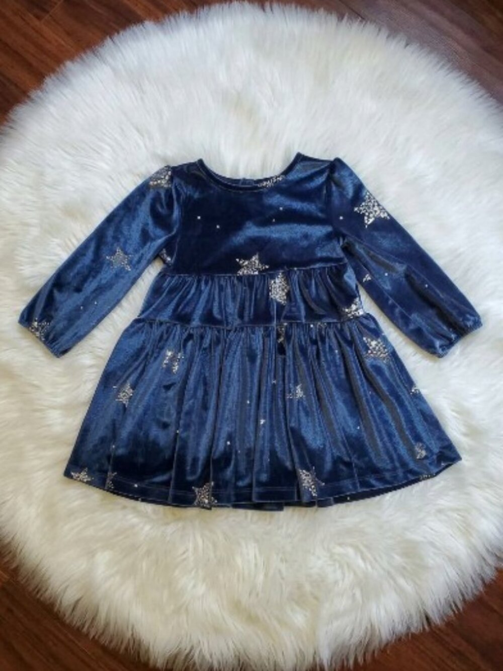 NWT Joules Shimmery Blue and Silver Star Dress Size 2Y